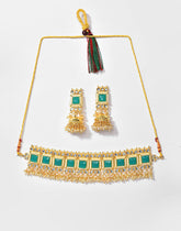SOHI - Kundan Pearl Gold Plated Necklace Set